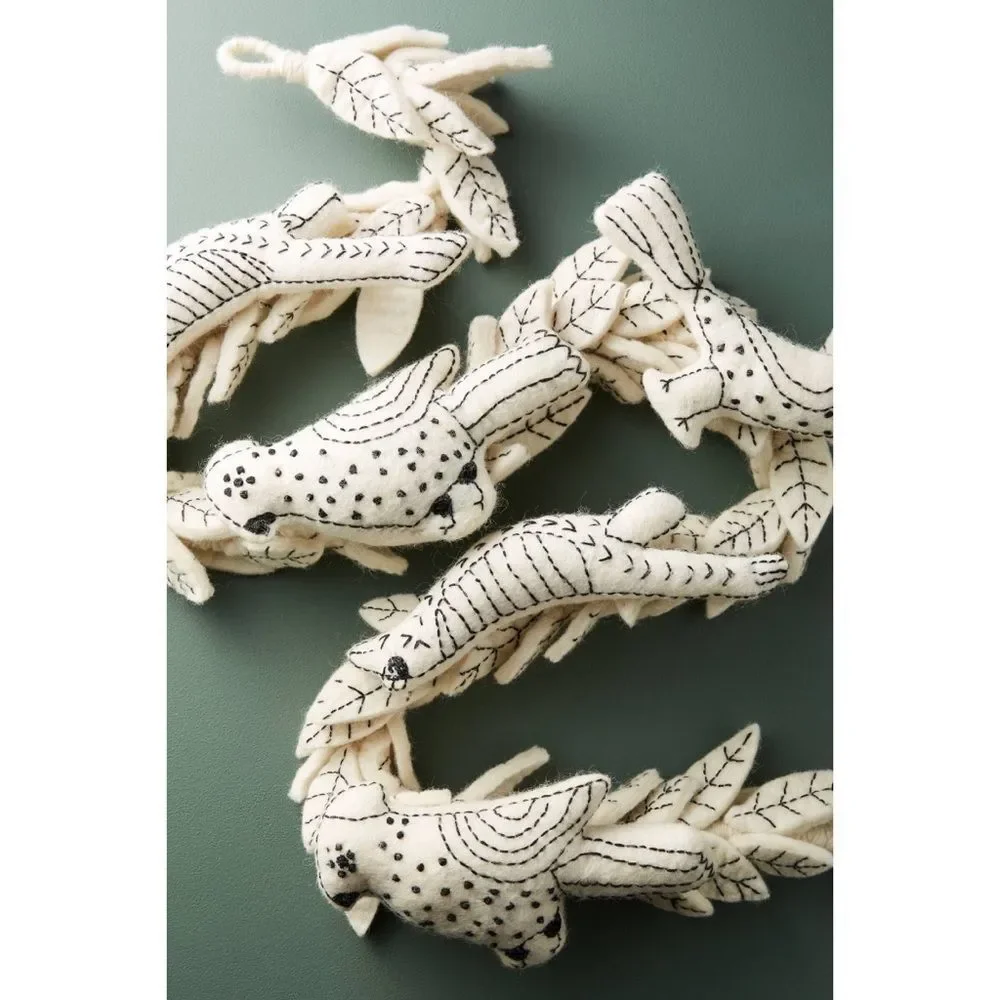 Anthropologie Stitched & Felted Songbird Garland